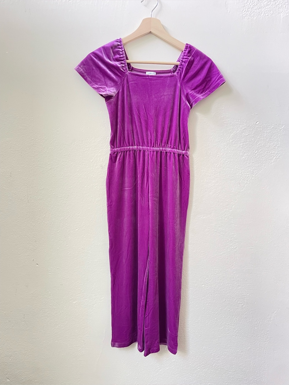 NWT Crewcuts by J.Crew Girls Purple Velvet Jumpsuit Size 8 Festive Event Holiday